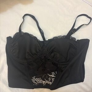 Sexy black cropped corset